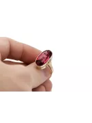 Rubin 14k żółte złoto Pierścionek Klasyczny Vintage vrc113y